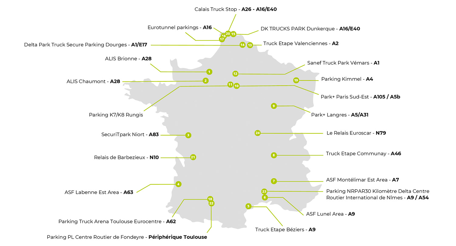 Carte des parkings